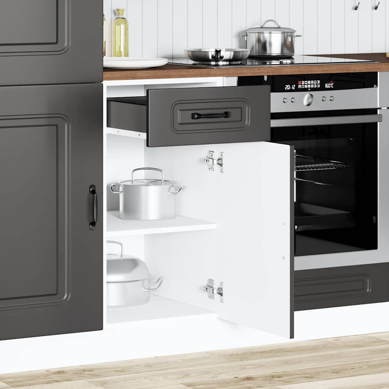 vidaXL Kitchen Base Cabinet "Kalmar" Black Engineered Wood