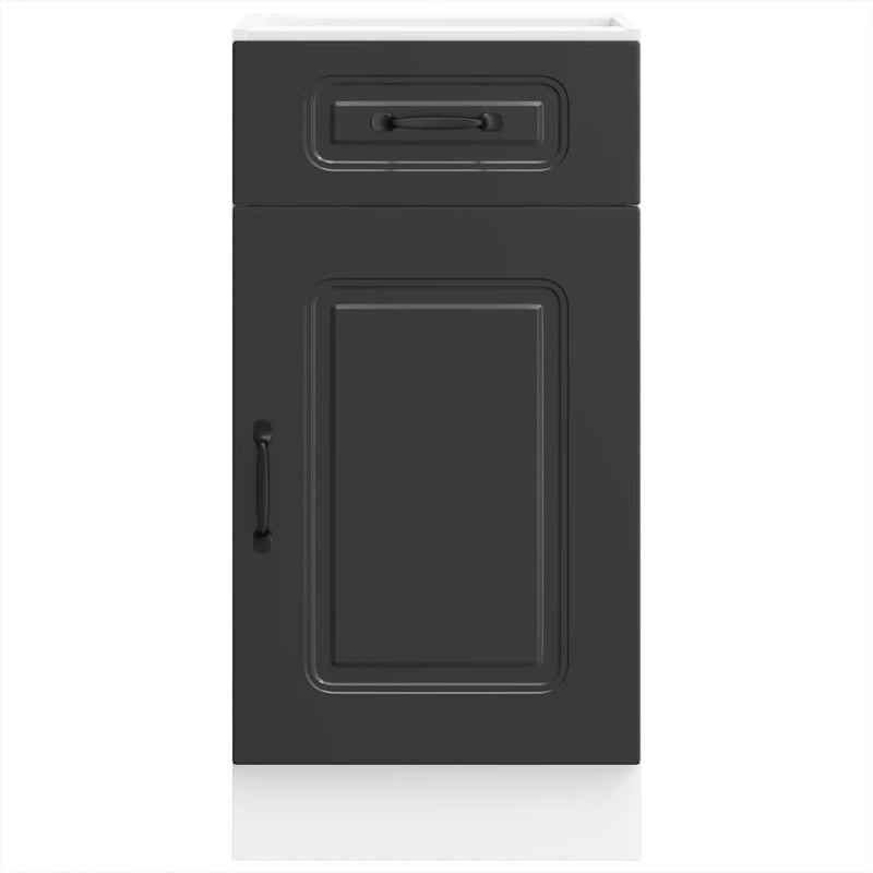 vidaXL Kitchen Base Cabinet "Kalmar" Black Engineered Wood