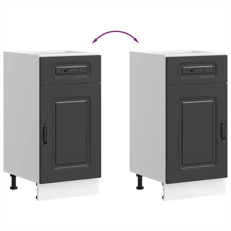 vidaXL Kitchen Base Cabinet "Kalmar" Black Engineered Wood