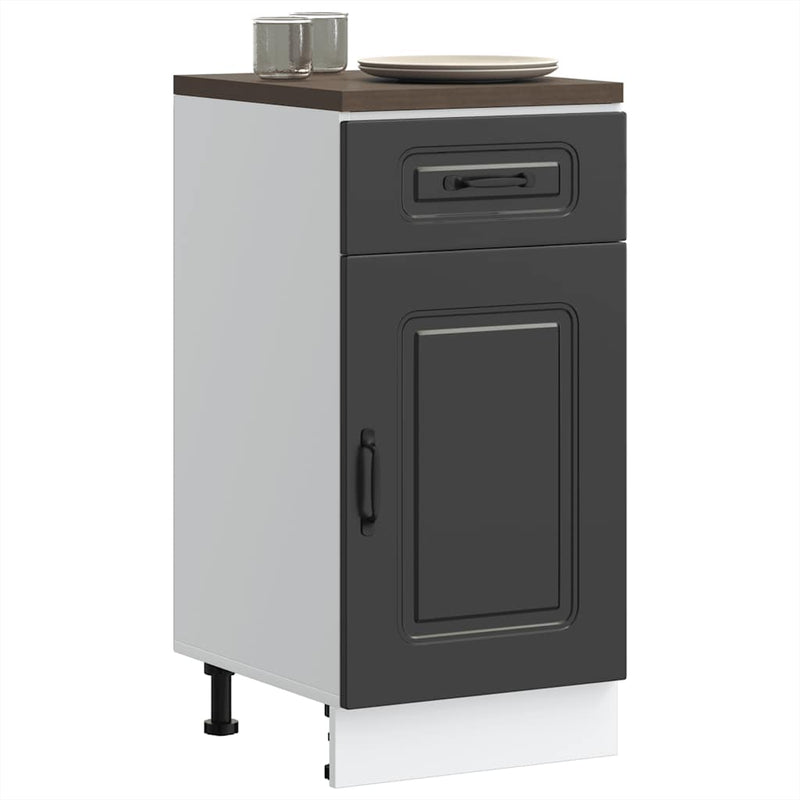 vidaXL Kitchen Base Cabinet "Kalmar" Black Engineered Wood