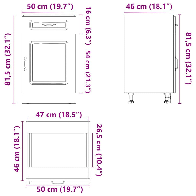 vidaXL Kitchen Base Cabinet Kalmar White Engineered Wood