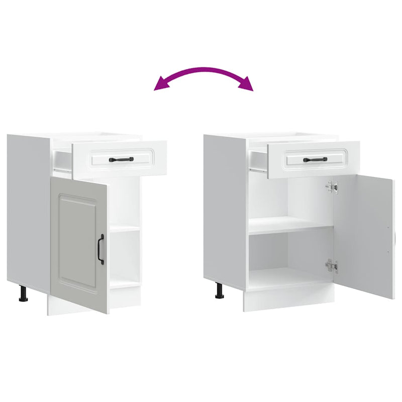 vidaXL Kitchen Base Cabinet Kalmar White Engineered Wood