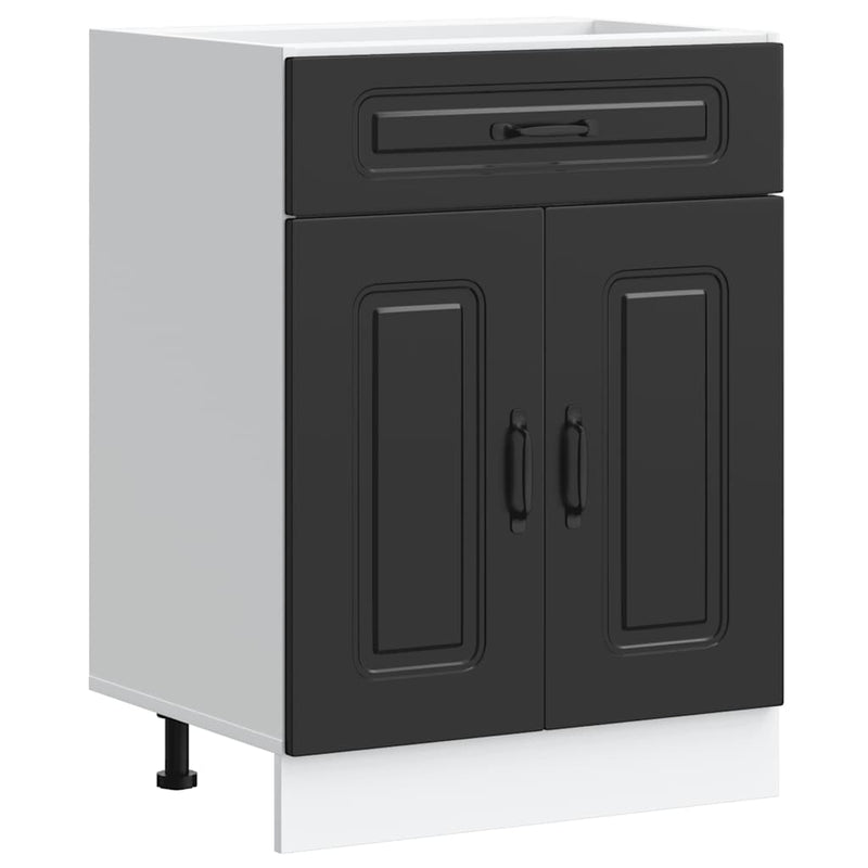 vidaXL Kitchen Base Cabinet "Kalmar" Black Engineered Wood