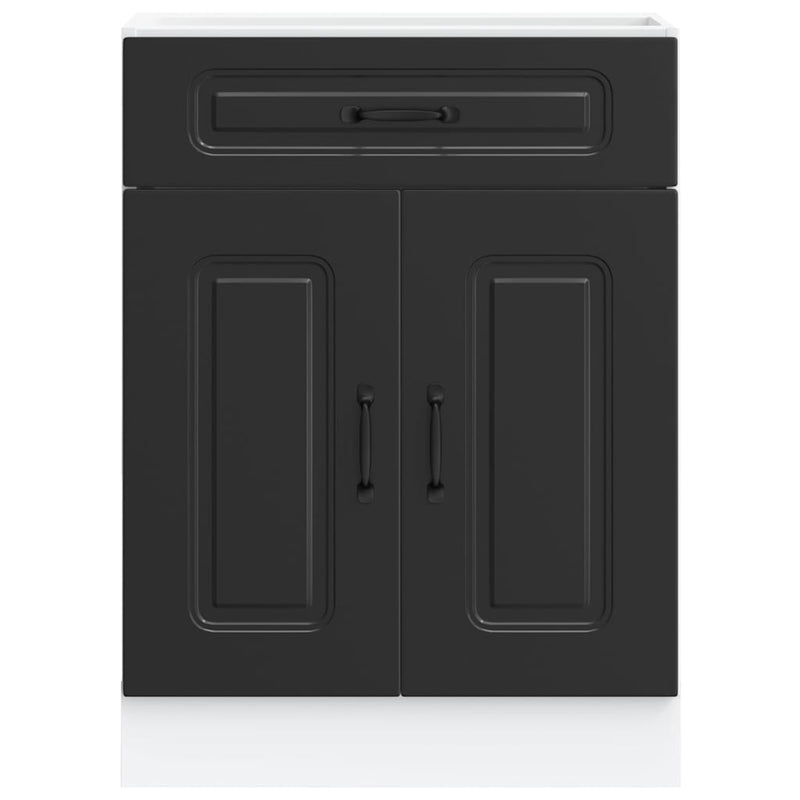 vidaXL Kitchen Base Cabinet "Kalmar" Black Engineered Wood