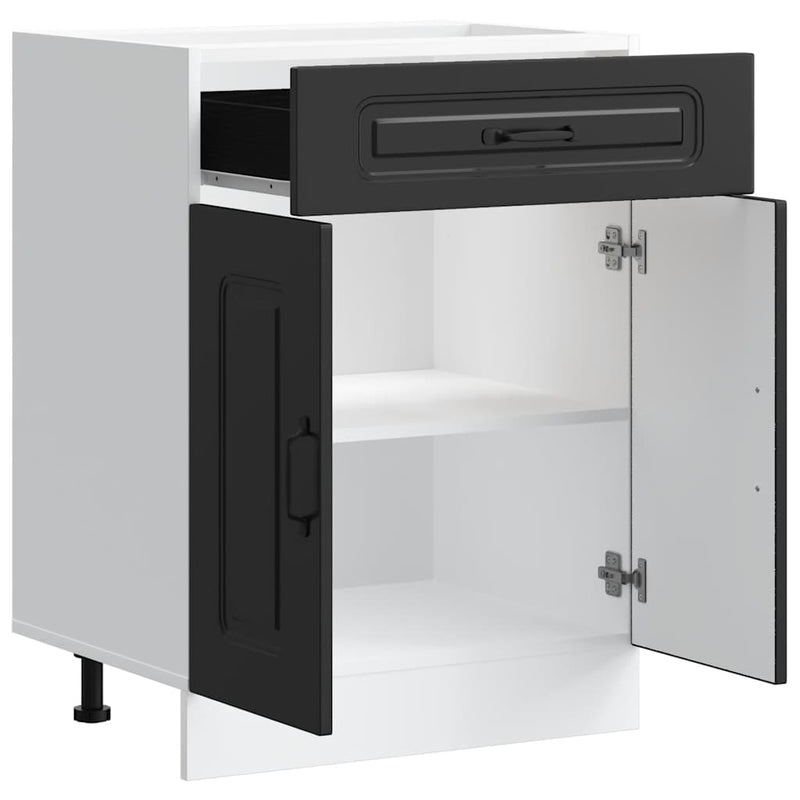 vidaXL Kitchen Base Cabinet "Kalmar" Black Engineered Wood