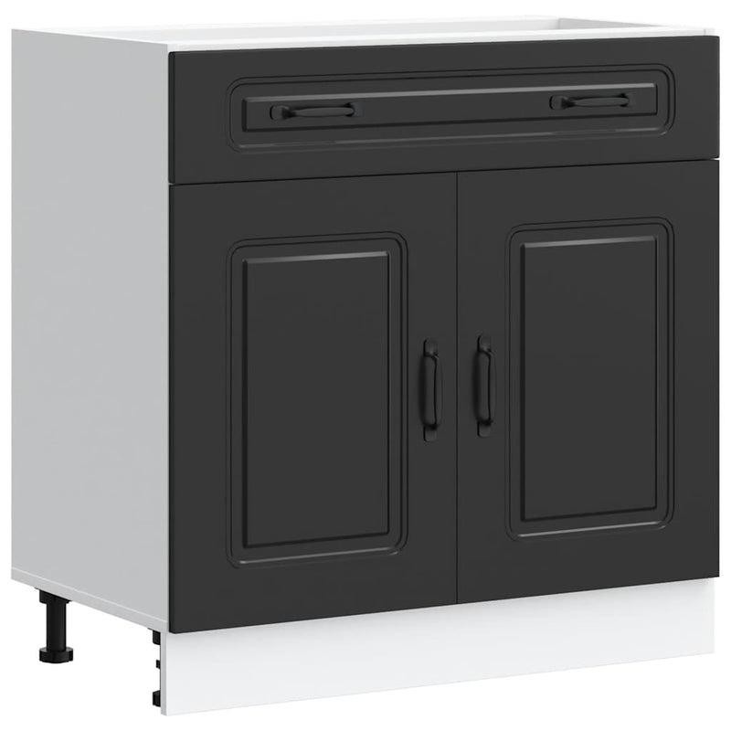 vidaXL Kitchen Base Cabinet "Kalmar" Black Engineered Wood