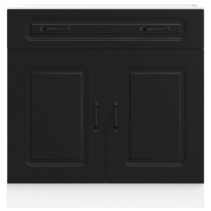 vidaXL Kitchen Base Cabinet "Kalmar" Black Engineered Wood