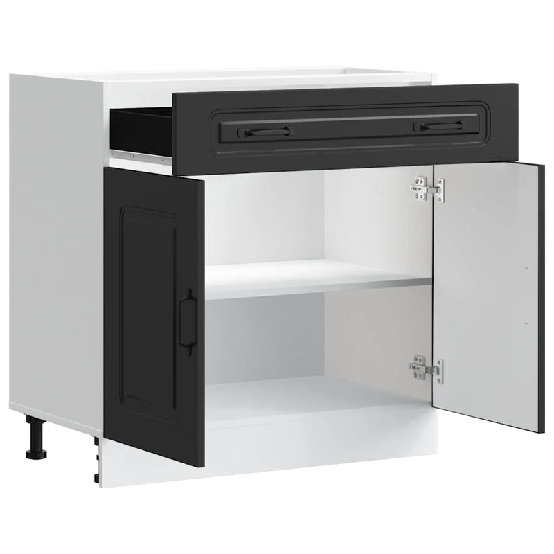 vidaXL Kitchen Base Cabinet "Kalmar" Black Engineered Wood