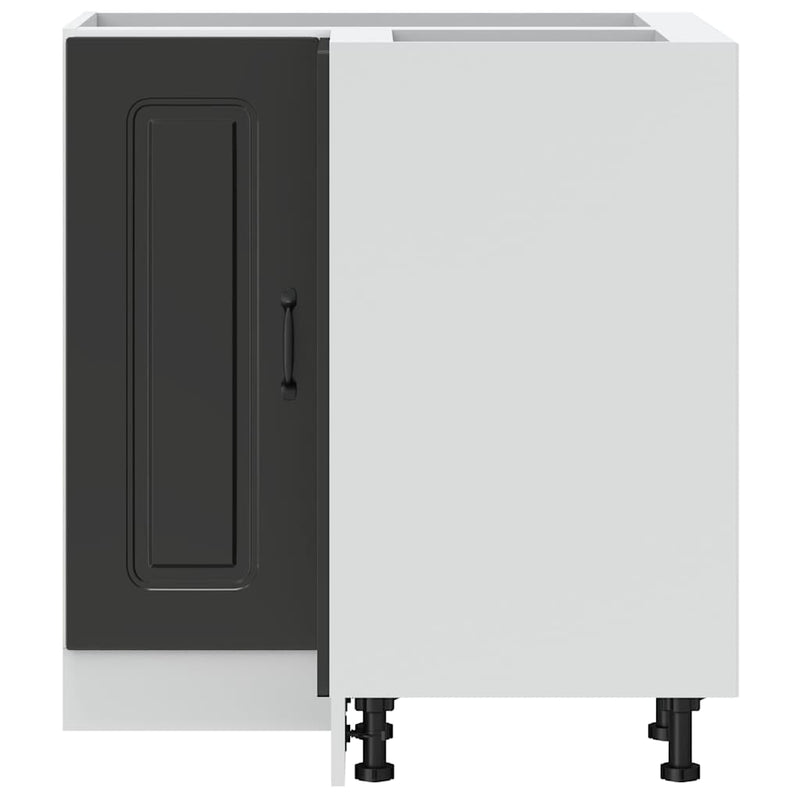 vidaXL Kitchen Corner Base Cabinet "Kalmar" Black Engineered Wood
