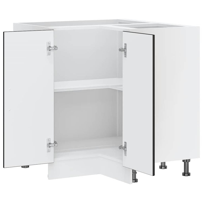 vidaXL Kitchen Corner Base Cabinet "Kalmar" Black Engineered Wood
