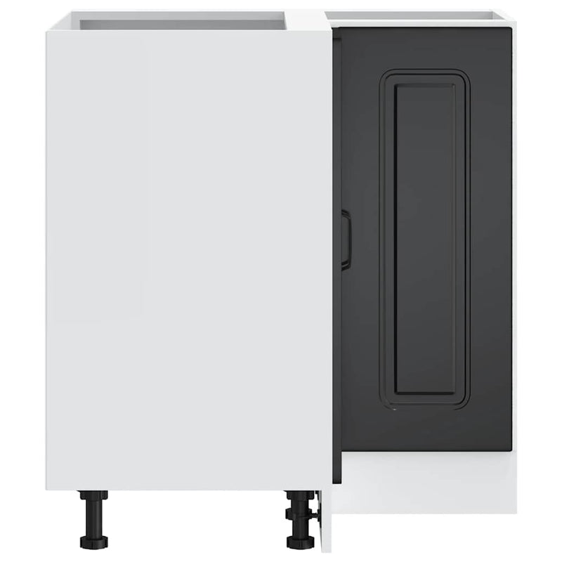 vidaXL Kitchen Corner Base Cabinet "Kalmar" Black Engineered Wood