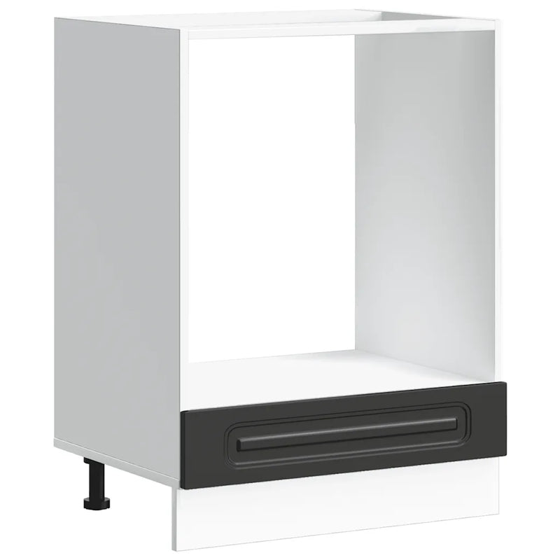 Oven Cabinet "Kalmar" Black Engineered Wood