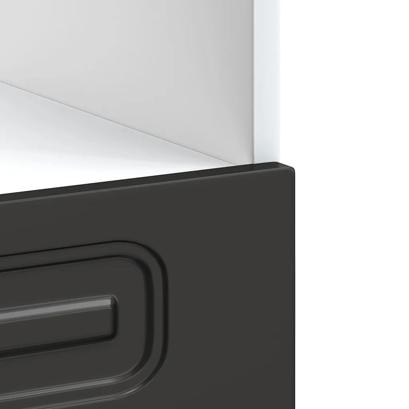 Oven Cabinet "Kalmar" Black Engineered Wood