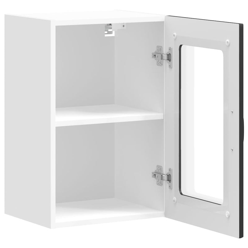 vidaXL Kitchen Wall Cabinet with Glass Door "Kalmar" Black Engineered Wood
