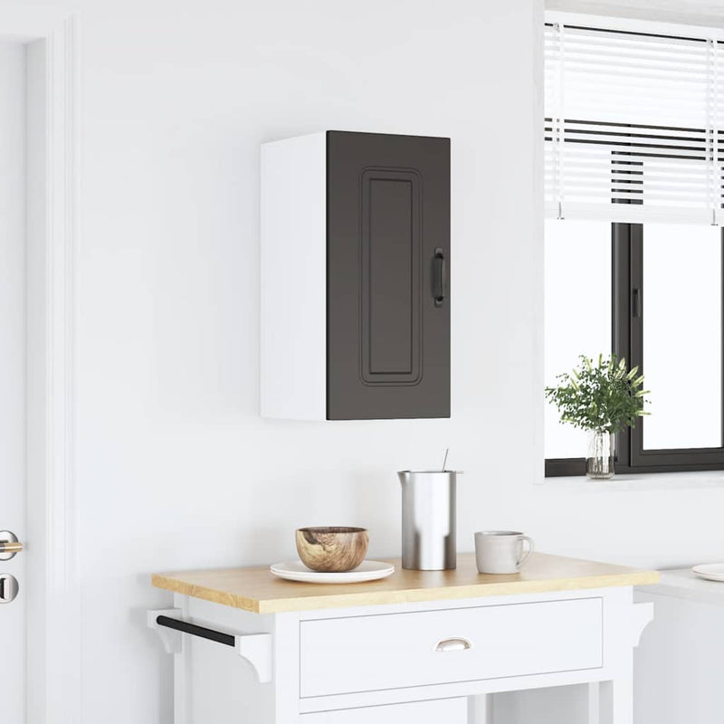 vidaXL Kitchen Wall Cabinet "Kalmar" Black Engineered Wood