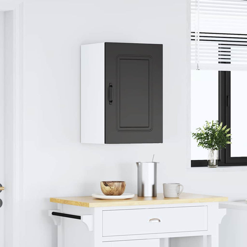 vidaXL Kitchen Wall Cabinet "Kalmar" Black Engineered Wood