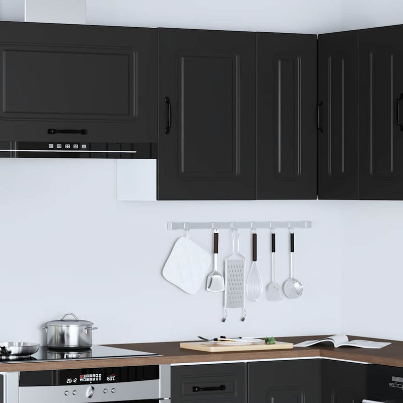 vidaXL Kitchen Wall Cabinet "Kalmar" Black Engineered Wood