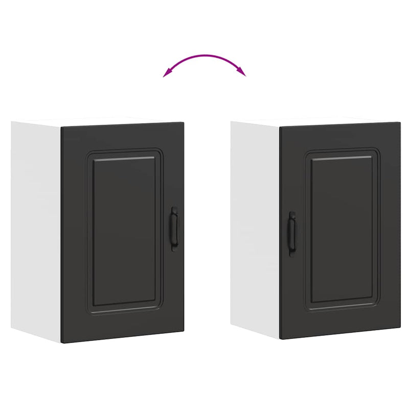 vidaXL Kitchen Wall Cabinet "Kalmar" Black Engineered Wood