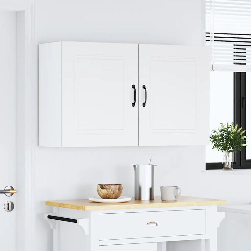 Kitchen Wall Cabinets 2 pcs Kalmar White Engineered Wood