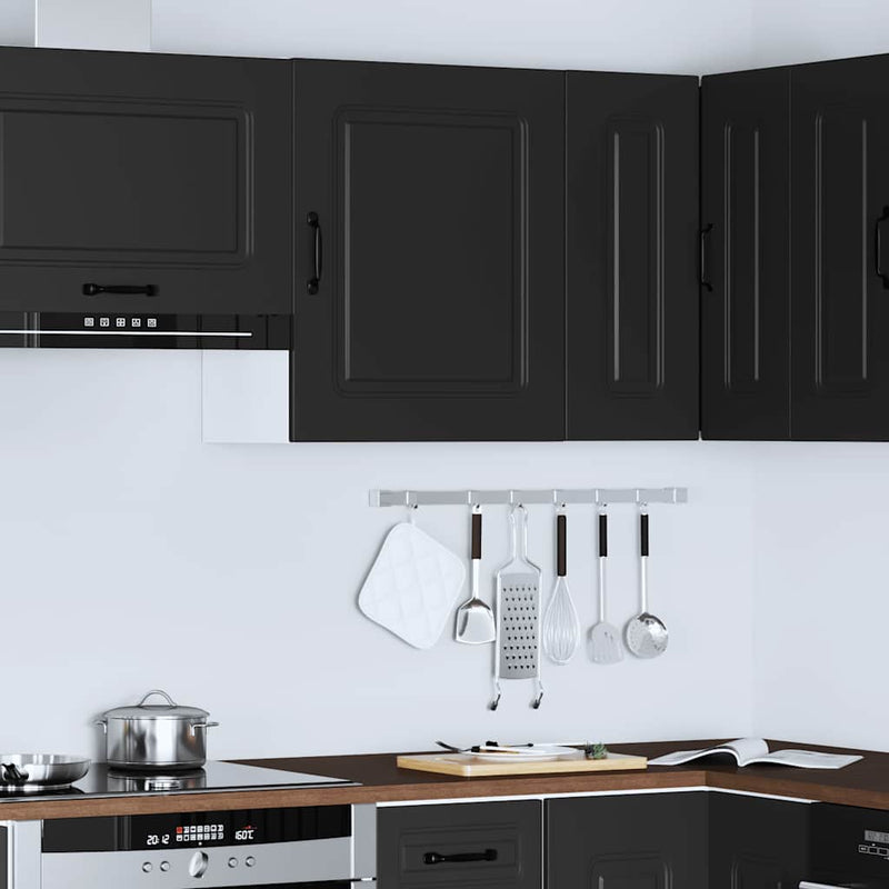 vidaXL Kitchen Wall Cabinet "Kalmar" Black Engineered Wood