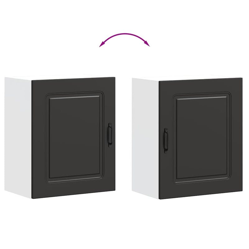 vidaXL Kitchen Wall Cabinet "Kalmar" Black Engineered Wood