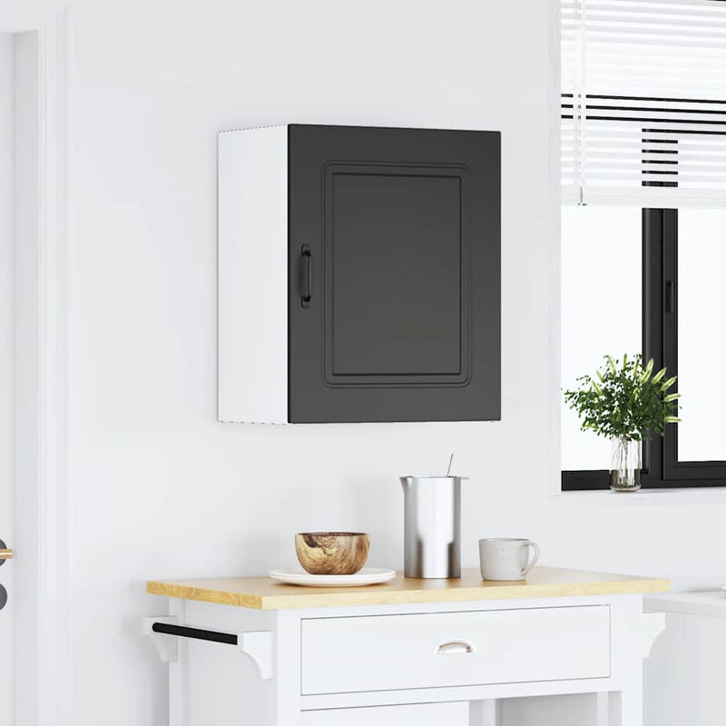 vidaXL Kitchen Wall Cabinet "Kalmar" Black Engineered Wood