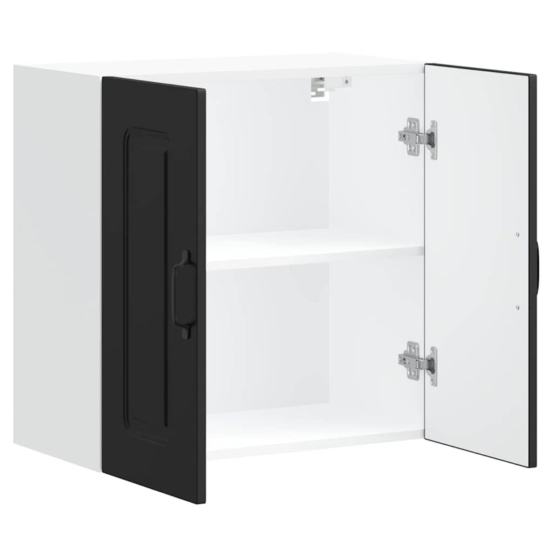 vidaXL Kitchen Wall Cabinet "Kalmar" Black Engineered Wood