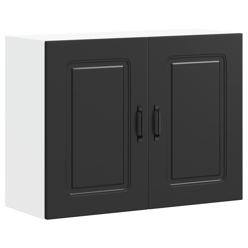 vidaXL Kitchen Wall Cabinet "Kalmar" Black Engineered Wood