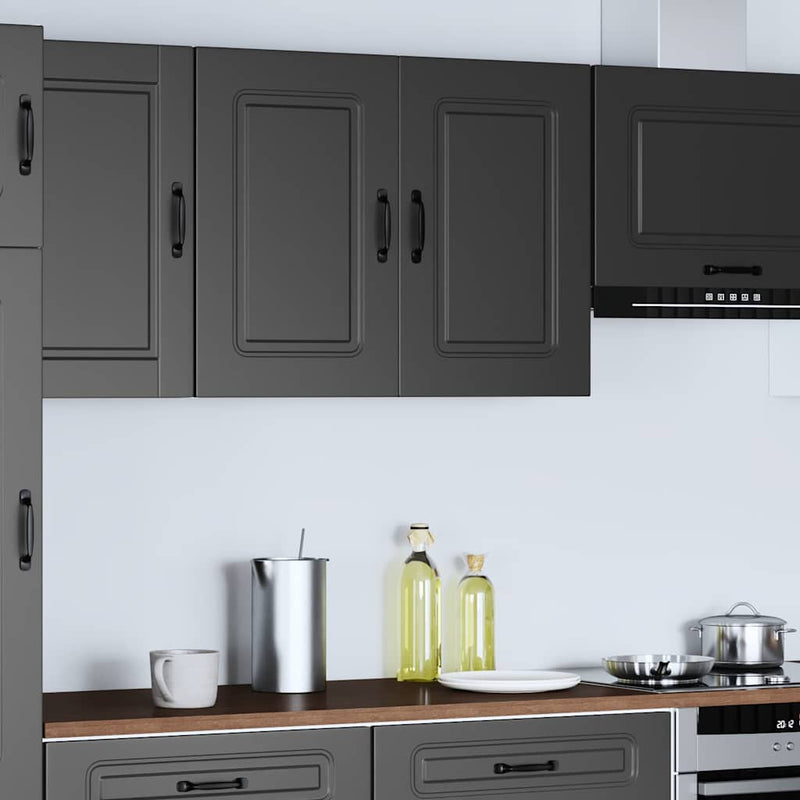 vidaXL Kitchen Wall Cabinet "Kalmar" Black Engineered Wood