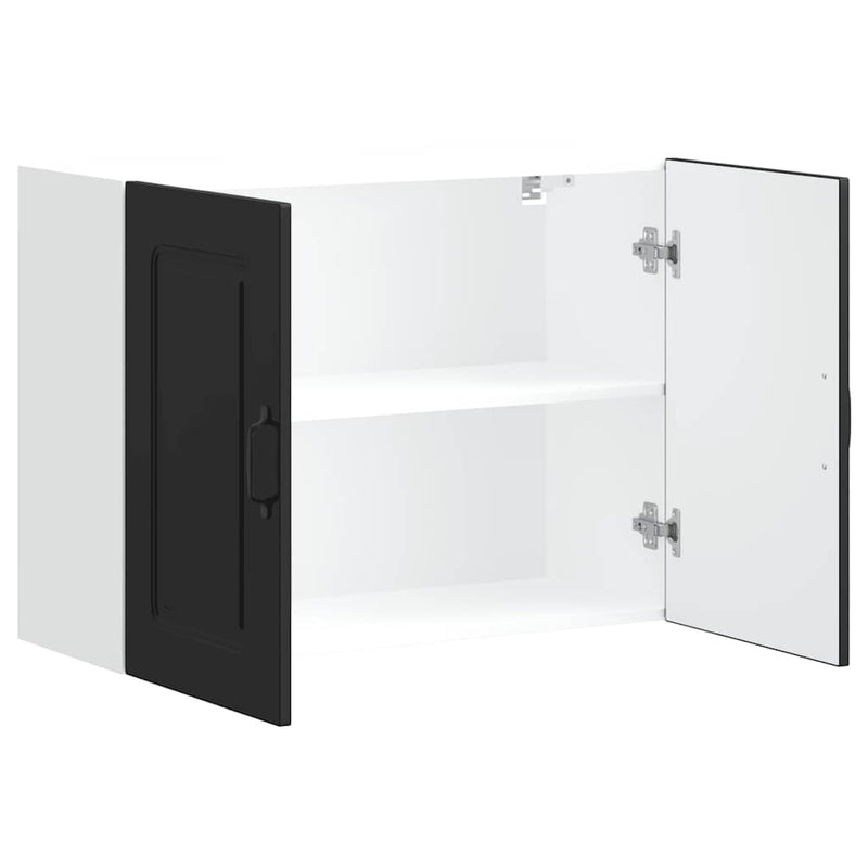 vidaXL Kitchen Wall Cabinet "Kalmar" Black Engineered Wood