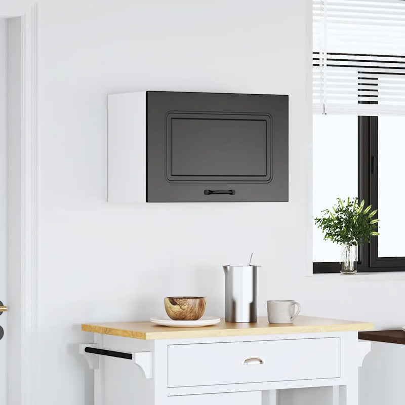 Kitchen Wall Cabinet "Kalmar" Black Engineered Wood