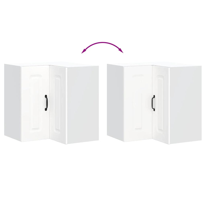 vidaXL Kitchen Wall Corner Cabinet Kalmar White Engineered Wood