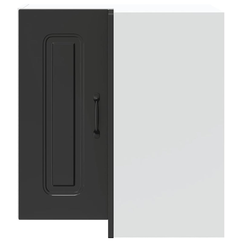 vidaXL Kitchen Wall Corner Cabinet "Kalmar" Black Engineered Wood
