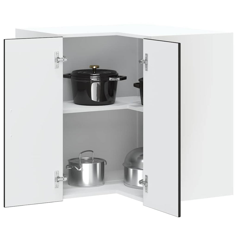 vidaXL Kitchen Wall Corner Cabinet "Kalmar" Black Engineered Wood