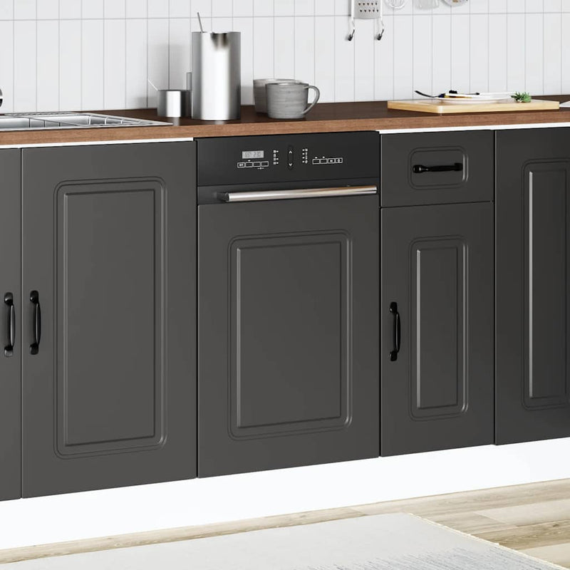 vidaXL Dishwasher Panel "Kalmar" Black 45x1,5x67 cm Engineered Wood