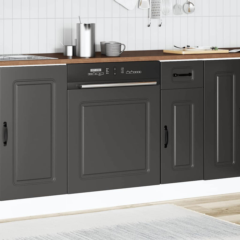 vidaXL Dishwasher Panel "Kalmar" Black 60x1,5x67 cm Engineered Wood