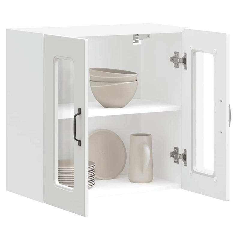 vidaXL Kitchen Wall Cabinet with Glass Door Kalmar White Engineered Wood
