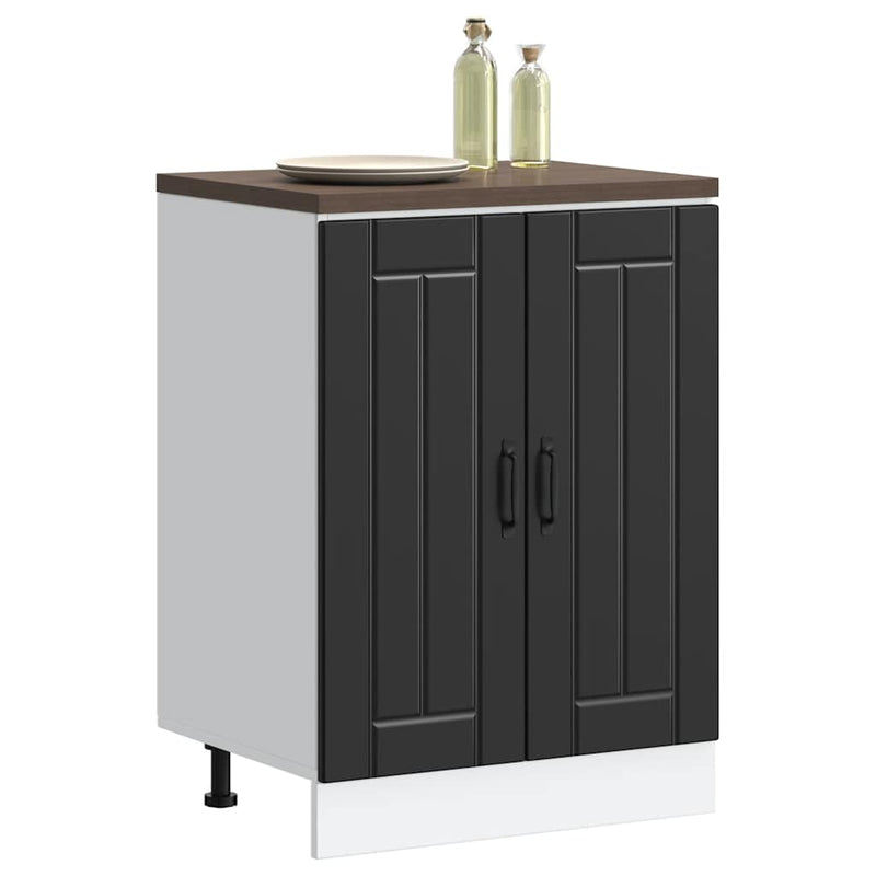 vidaXL Sink Base Cabinet "Lucca" Black Engineered Wood