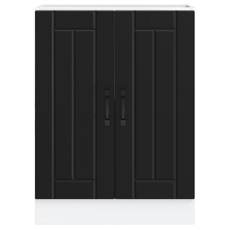 vidaXL Sink Base Cabinet "Lucca" Black Engineered Wood