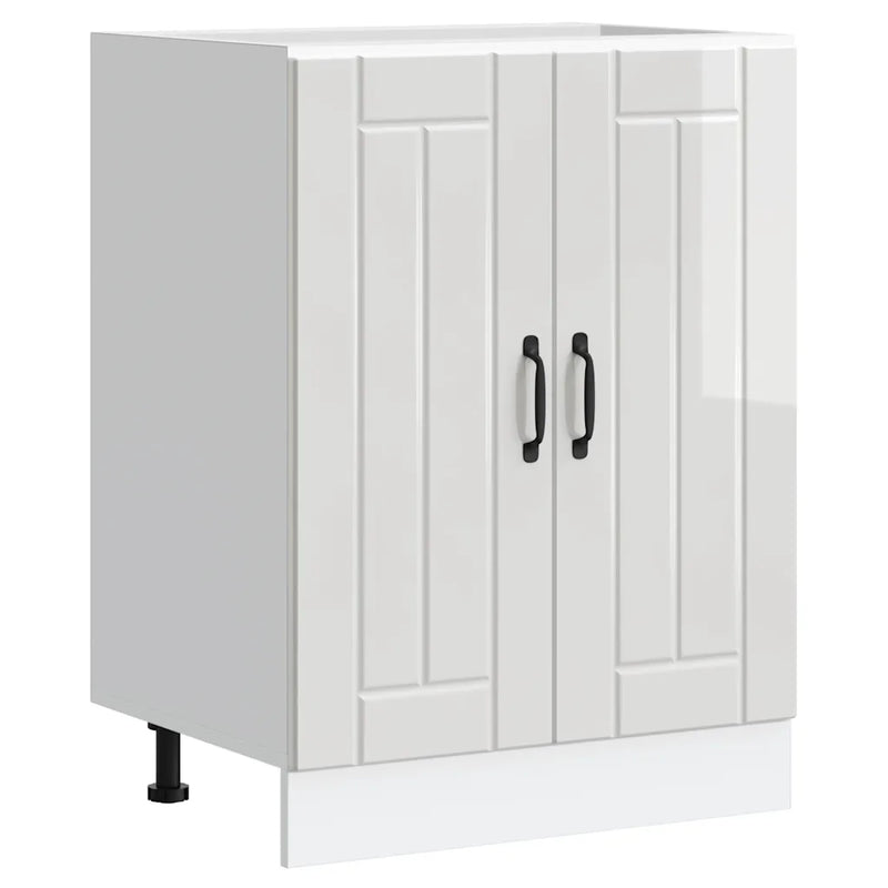 Sink Base Cabinet "Lucca" High Gloss White Engineered Wood