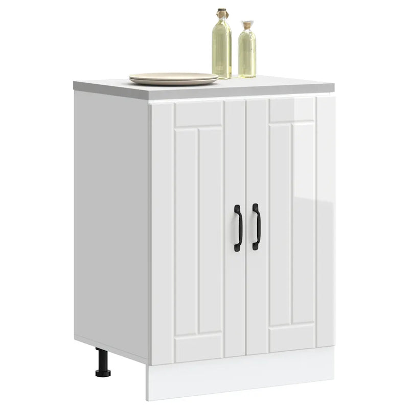 Sink Base Cabinet "Lucca" High Gloss White Engineered Wood