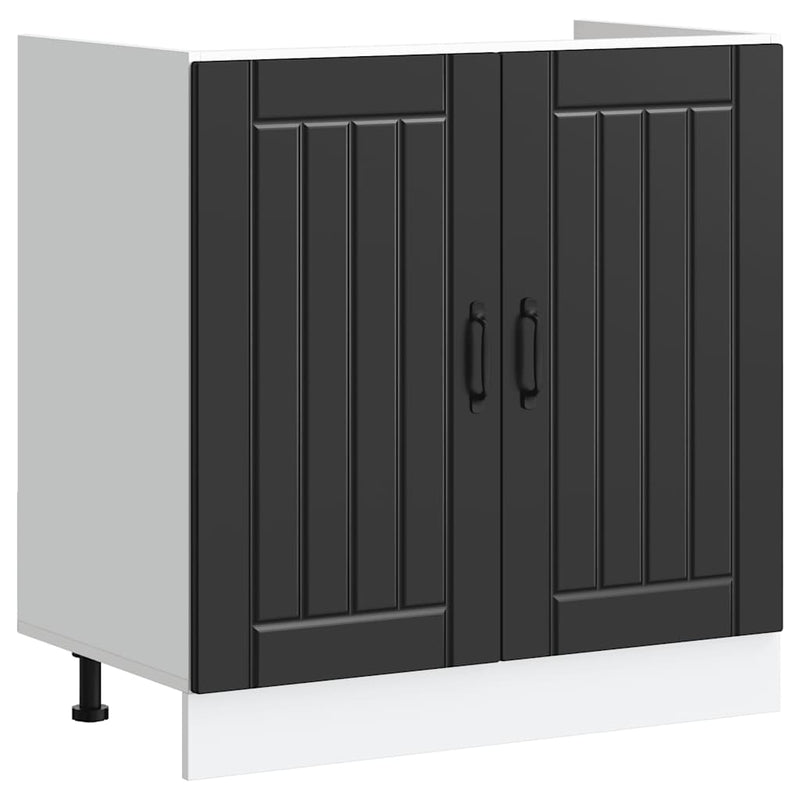 vidaXL Sink Base Cabinet "Lucca" Black Engineered Wood