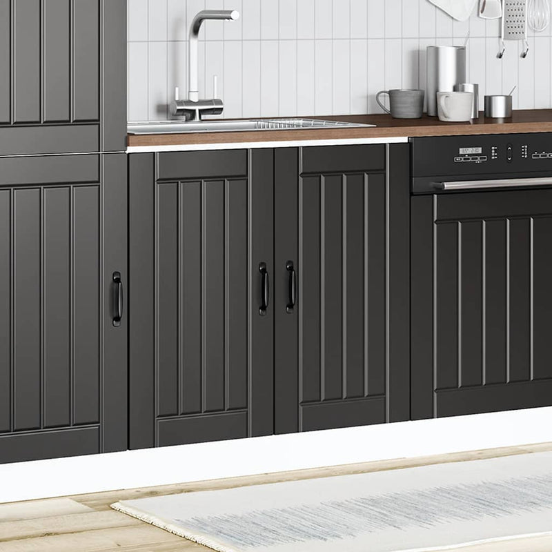 vidaXL Sink Base Cabinet "Lucca" Black Engineered Wood