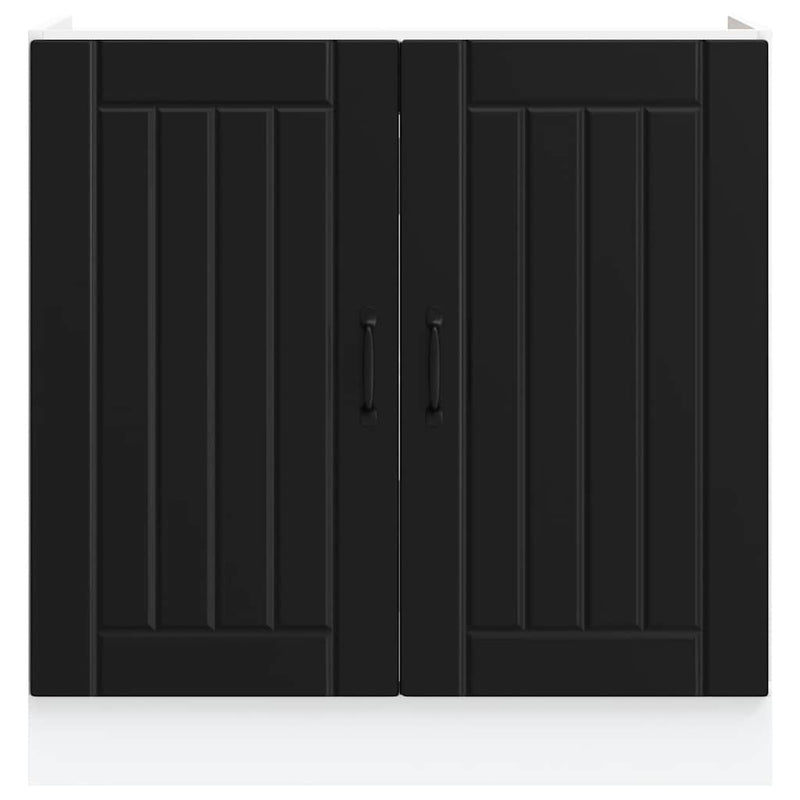 vidaXL Sink Base Cabinet "Lucca" Black Engineered Wood