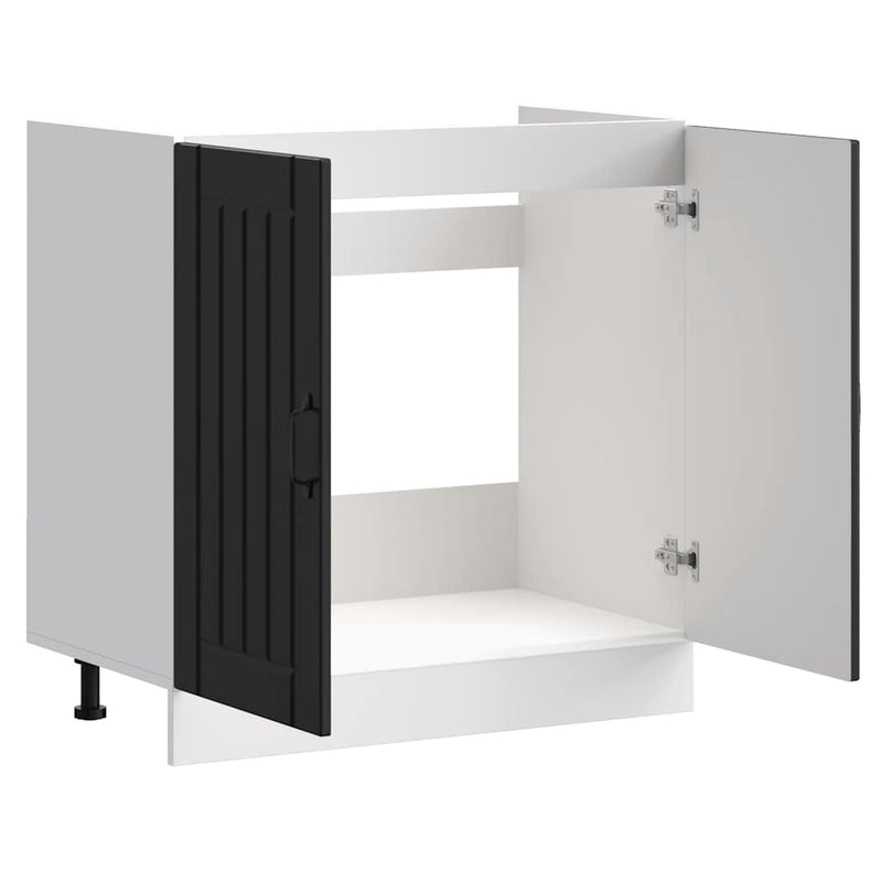 vidaXL Sink Base Cabinet "Lucca" Black Engineered Wood