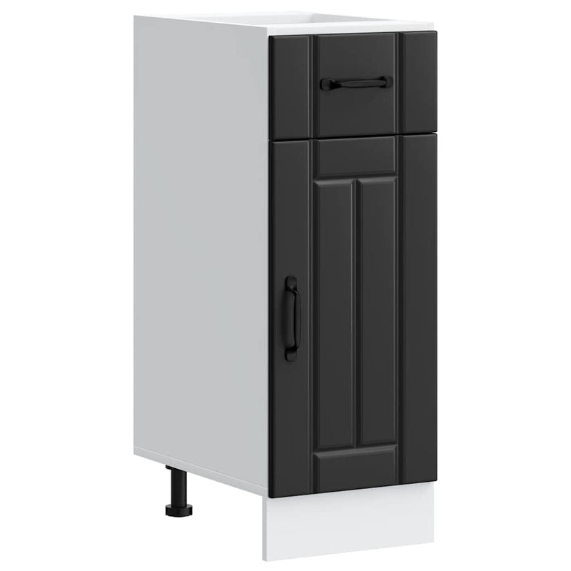 vidaXL Kitchen Base Cabinet "Lucca" Black Engineered Wood