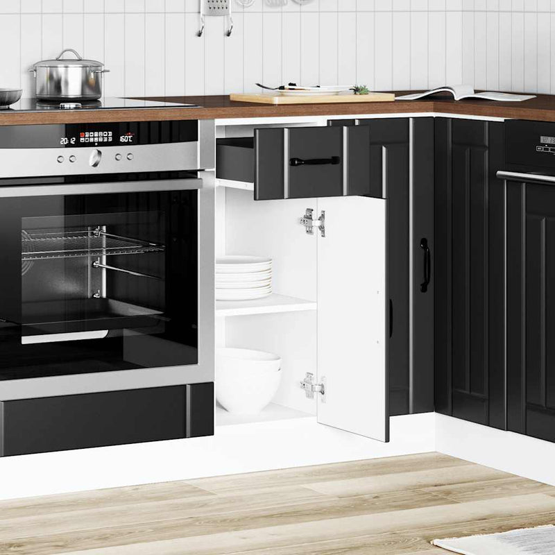 vidaXL Kitchen Base Cabinet "Lucca" Black Engineered Wood