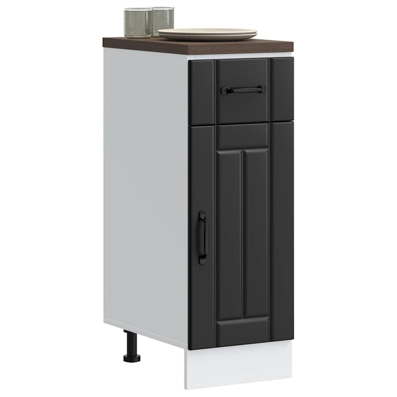 vidaXL Kitchen Base Cabinet "Lucca" Black Engineered Wood