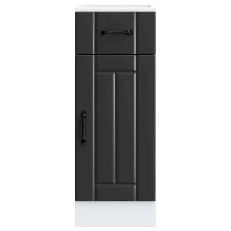 vidaXL Kitchen Base Cabinet "Lucca" Black Engineered Wood