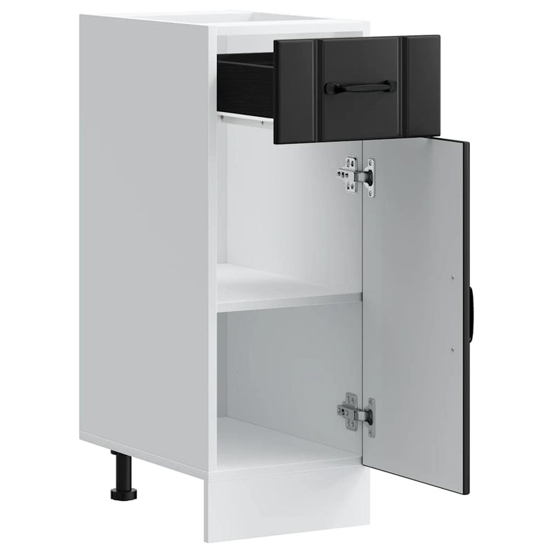 vidaXL Kitchen Base Cabinet "Lucca" Black Engineered Wood